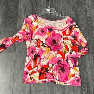 Laura Ashley Pink and Floral Long Sleeve Top